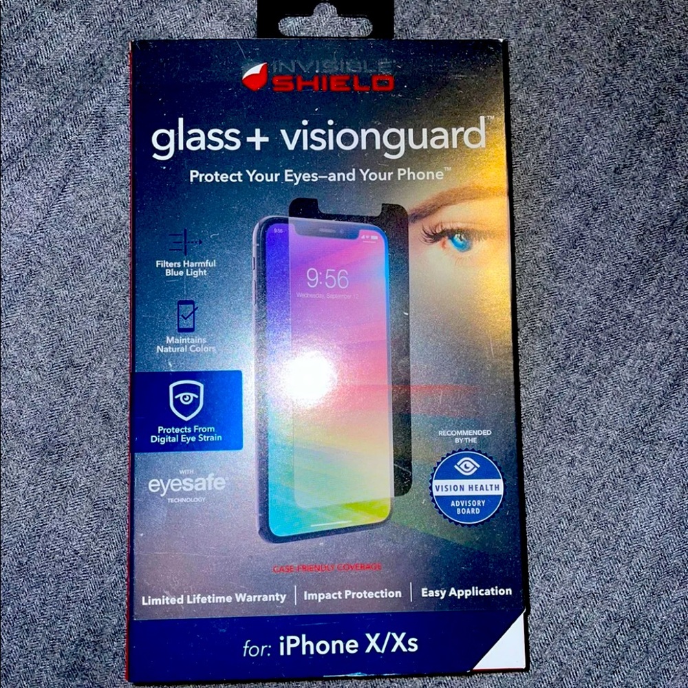 Invisible shield iPhone X/xs screen protector.